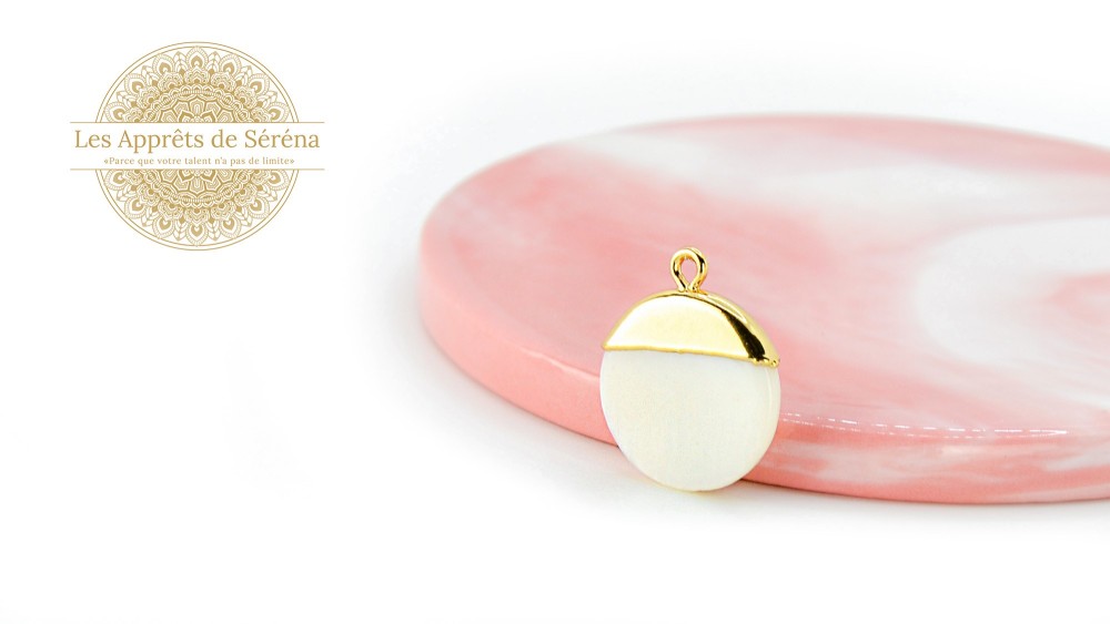pendentif rond nacre