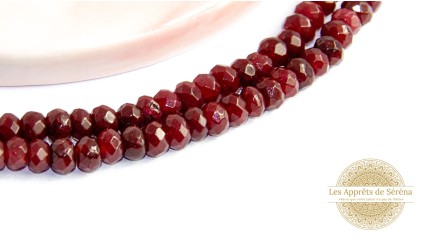 50 Perles rondes à facettes 4mm en jade
