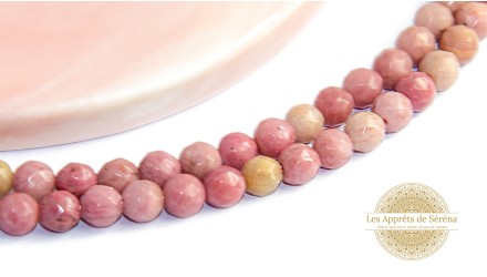 rondes à facettes 4mm en rhodonite naturelle