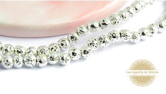 Perles rondes 4mm en pierre de lave naturelle