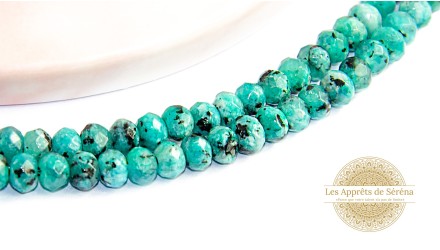 Perles à facettes 4x2mm en jade de Malaisie verte