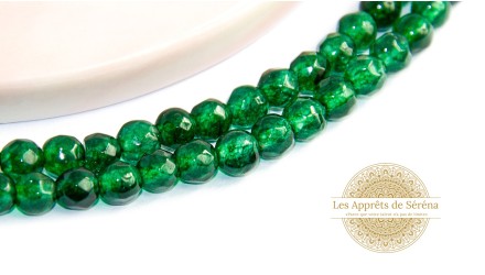 50 Perles à facettes 4x2mm en jade naturelle teintée vert foncé