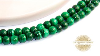 30 Perles rondes lisses 4mm en malachite naturelle