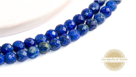 50 Perles à facettes 4x2mm en lapis lazuli naturel
