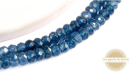 copy of 30 Perles 6mm à facettes en agate bleu à rayures grade A