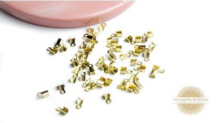 Embouts à pincer 2mm en fer couleur or