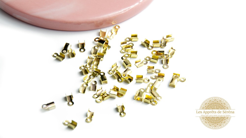 Embouts à pincer 2mm en fer couleur or