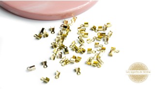 Embouts à pincer 2mm en fer couleur or