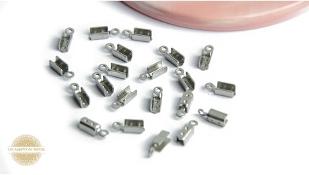 Embouts à pincer pour cordon 2mm acier inoxydable