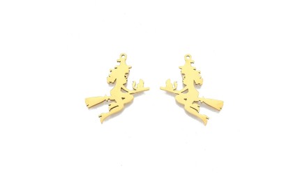 Pendentif sorcière sur son balai