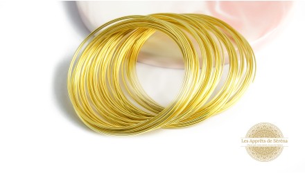 Fil mémoire 45mm en acier couleur or pour création boucle d'oreille