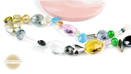 Rang de perles verre mixtes 2mm à 16mm