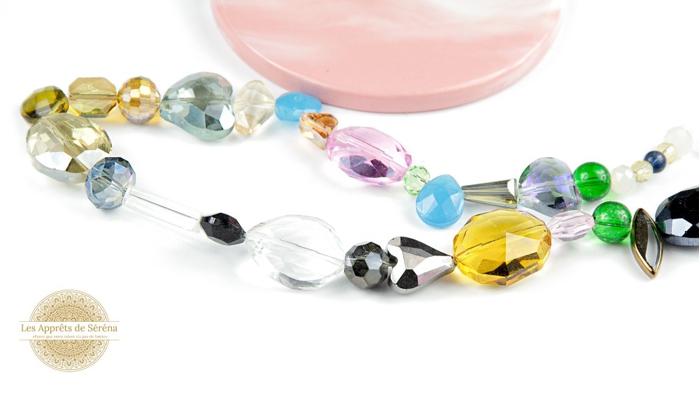 Rang de perles verre mixtes 2mm à 16mm