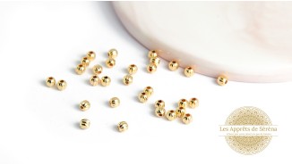 Perles 3mm laiton plaqué or 18K