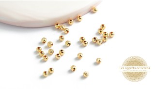 Perles 3mm laiton plaqué or 18K