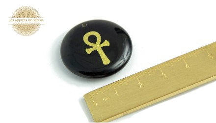 Pendentif ankh en obsidienne