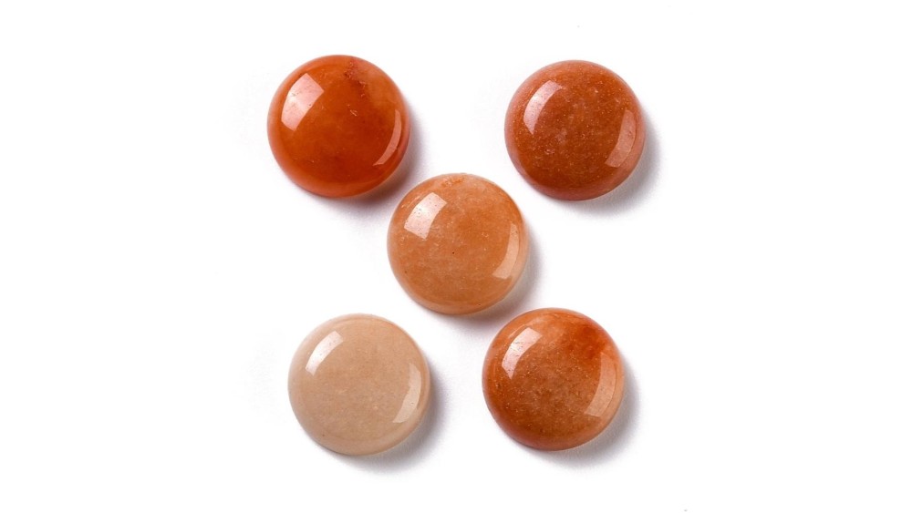 Cabochon 14mm aventurine rouge naturelle