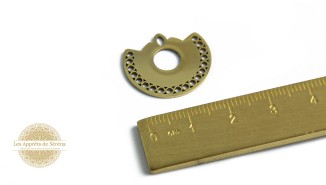 Connecteur pendentif demi lune plaqué or 18K