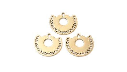 Connecteur pendentif demi lune plaqué or 18K