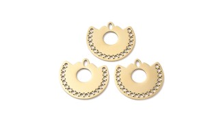 Connecteur pendentif demi lune plaqué or 18K
