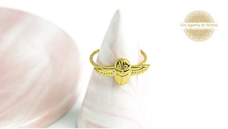 Bague scarabée acier plaqué or 18K