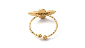 Bague scarabée acier plaqué or 18K
