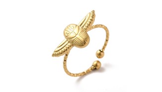 Bague scarabée acier plaqué or 18K