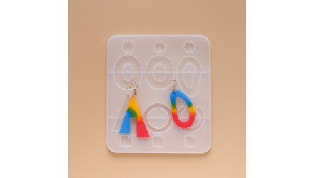 Moule pour création boucles d'oreille grand modèle en résine uv