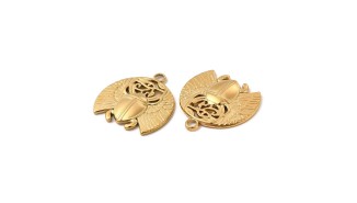 Pendentif scarabée acier inoxydable plaqué or 18K