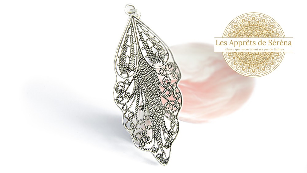 Grand pendentif feuille pour porte clés ou bijoux