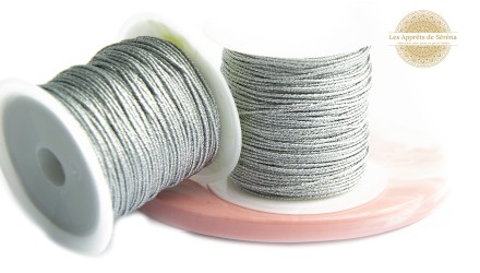 Fil nylon tressé argent