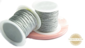 Fil nylon tressé argent 1mm pour création bijoux