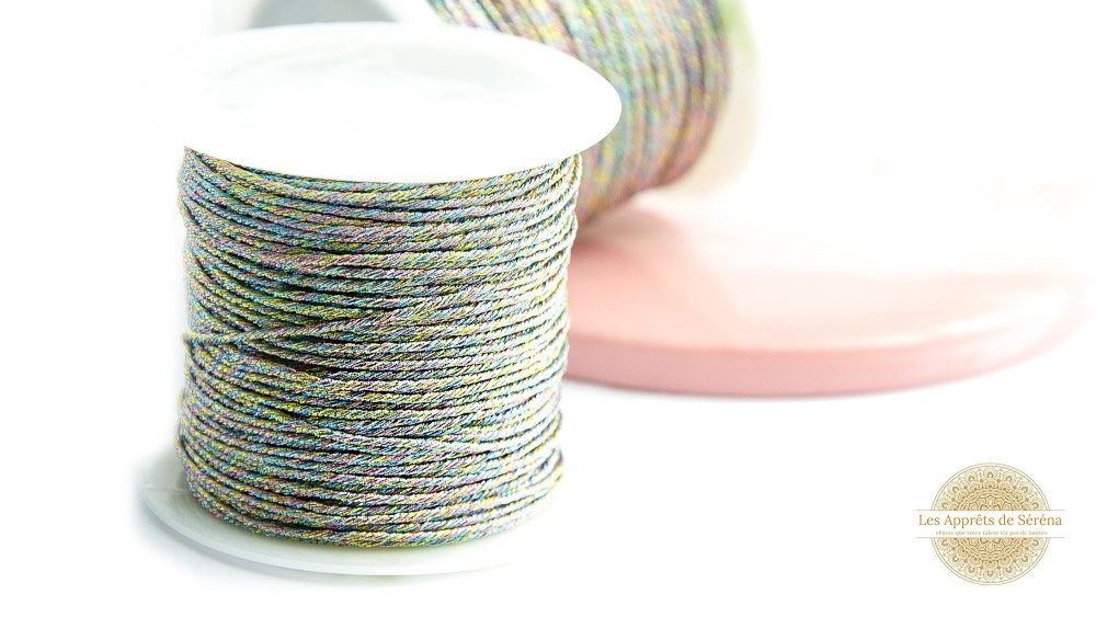 Fil nylon tressé irisé