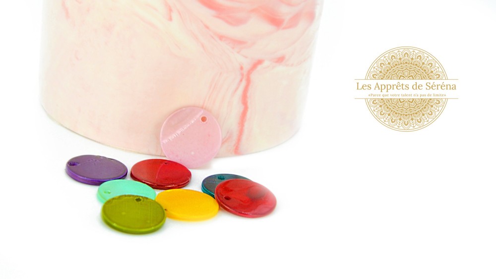 copy of 10 Pendentifs ronds 10mm en nacre naturelle colorée