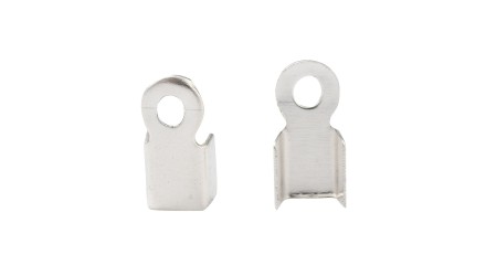 Embouts à pincer 2mm en fer couleur argent