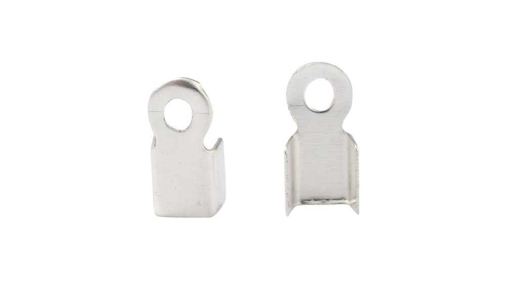 Embouts à pincer 2mm en fer couleur argent