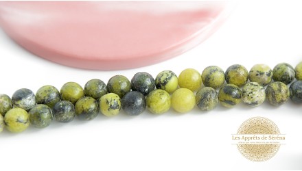 Perles 8mm en jaspe verte