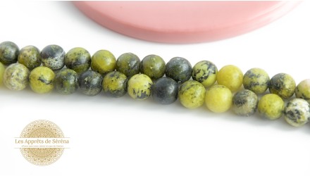 Perles 8mm en jaspe verte naturelle
