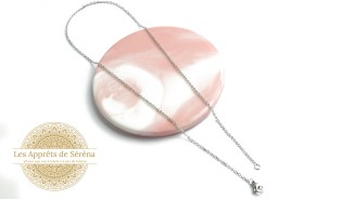 Chaîne collier complète chaîne fine 1.2mm avec fermoir en acier argent
