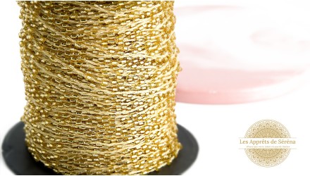 Fil coton perlé de rocailles or 2mm