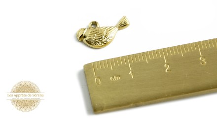 Pendentif oiseau en acier inoxydable plaqué or
