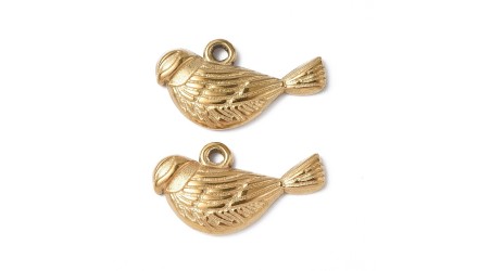 oiseau en acier inoxydable plaqué or 18k
