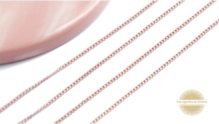 Chaîne acier rose maille gourmette 2x3mm