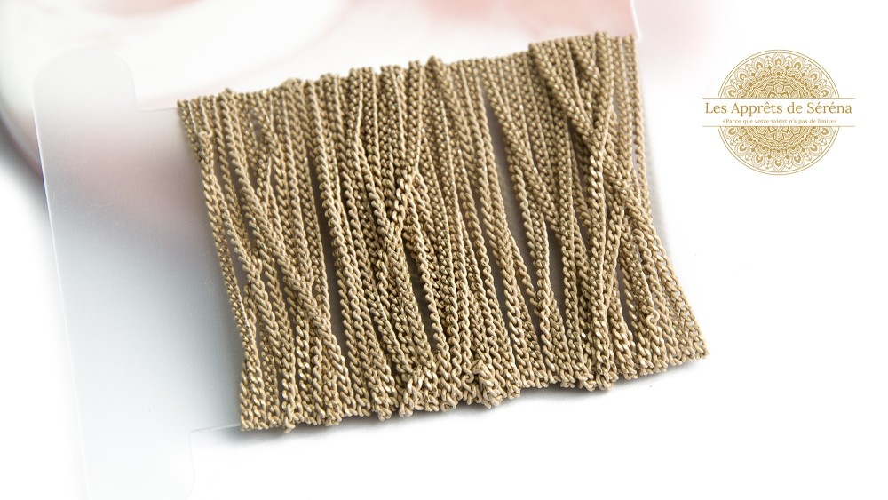Chaîne acier beige maille gourmette 2x3mm