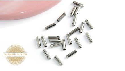 Embouts acier  couleur argent pour cordon diamètre 1.4mm