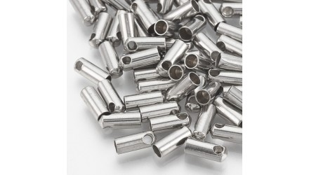 Embouts acier  couleur argent pour cordon diamètre 1.4mm