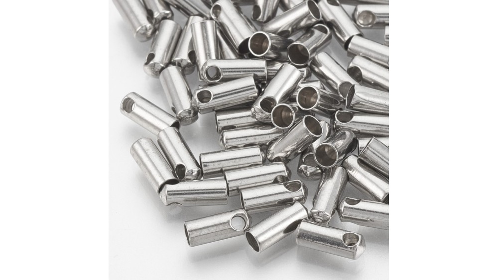 Embouts acier  couleur argent pour cordon diamètre 1.4mm