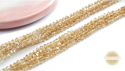 Perels toupies à facettes 3x3.5mm gold