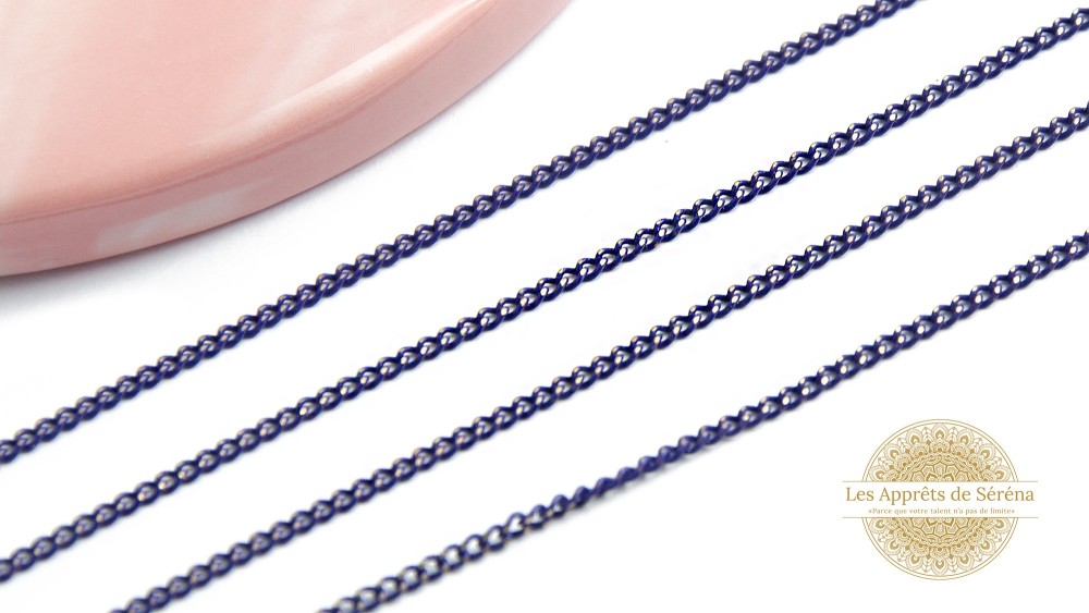 Chaîne acier violet et or  maille