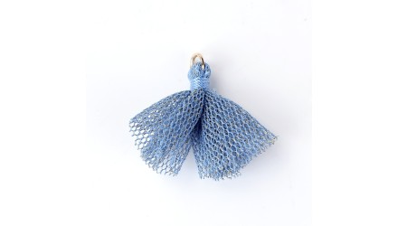 Pompon tulle bleu
